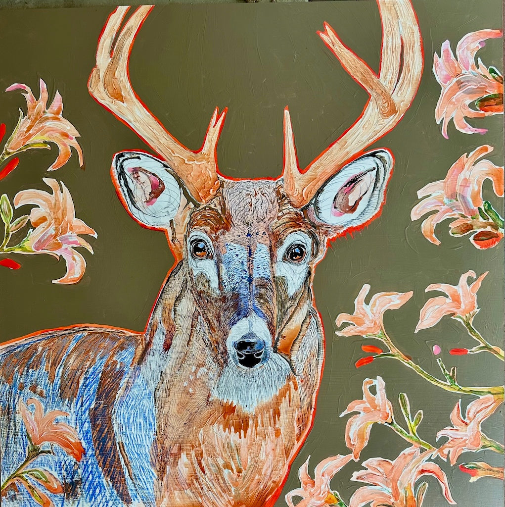 "ELEGANCE IN THE MOMENT" ORIGINAL MIXED MEDIA ON BOARD