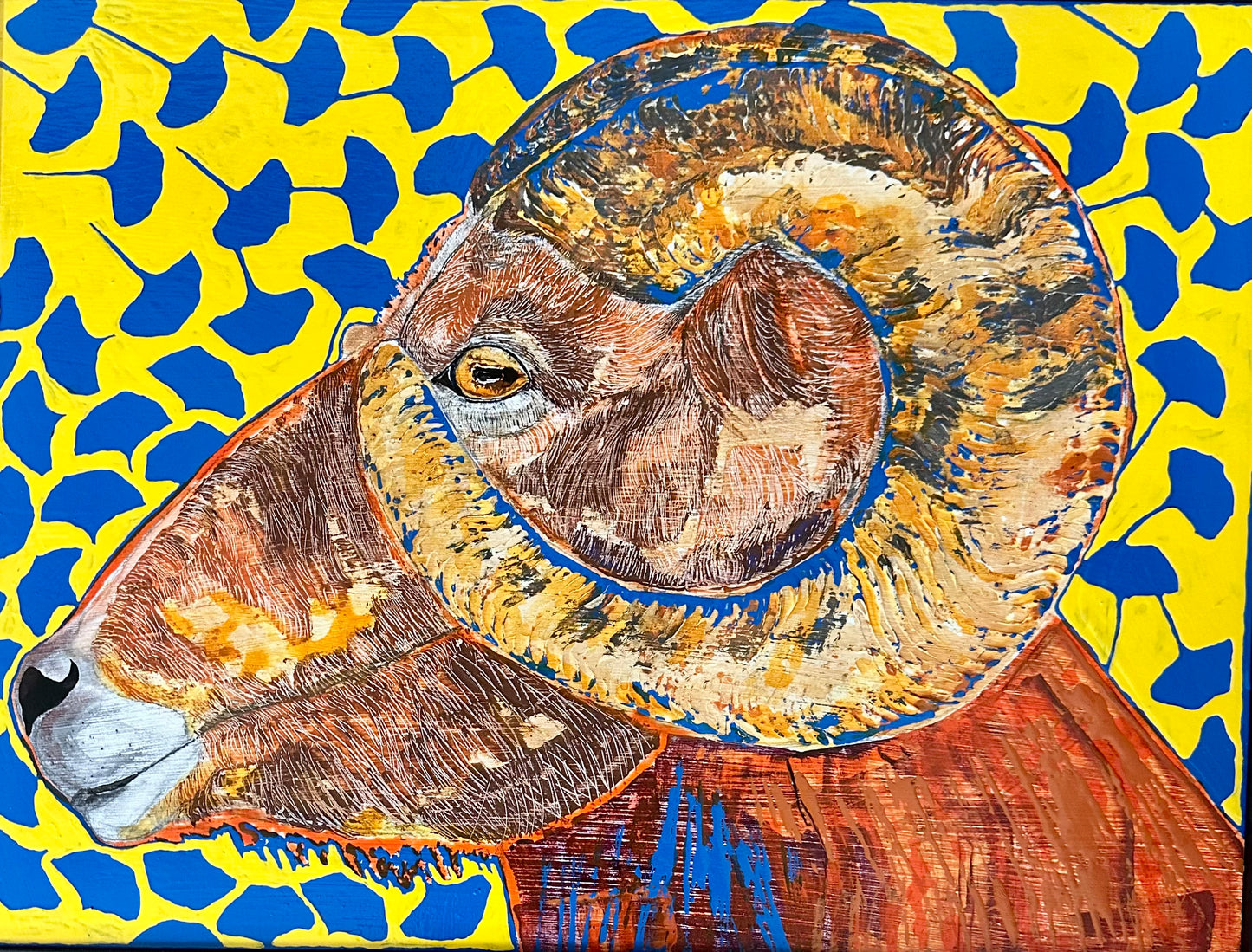 "EYE OF THE GUARDIAN SPIRIT" Original Mixed Media on Board