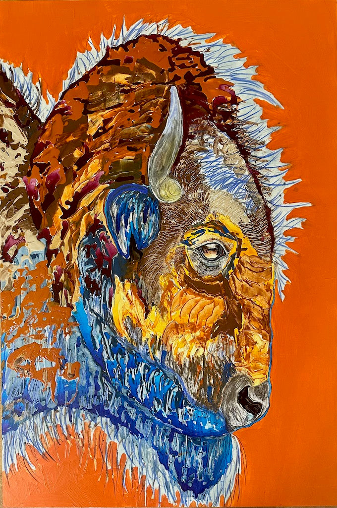 "SACRED RESILIENCE" Original Mixed Media Painting on Board/Framed