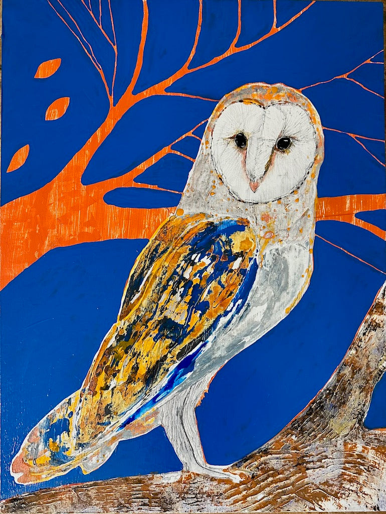 "SEEING THROUGH THE ILLUSION OF THE WORLD" Original Mixed Media Painting on Board/Framed