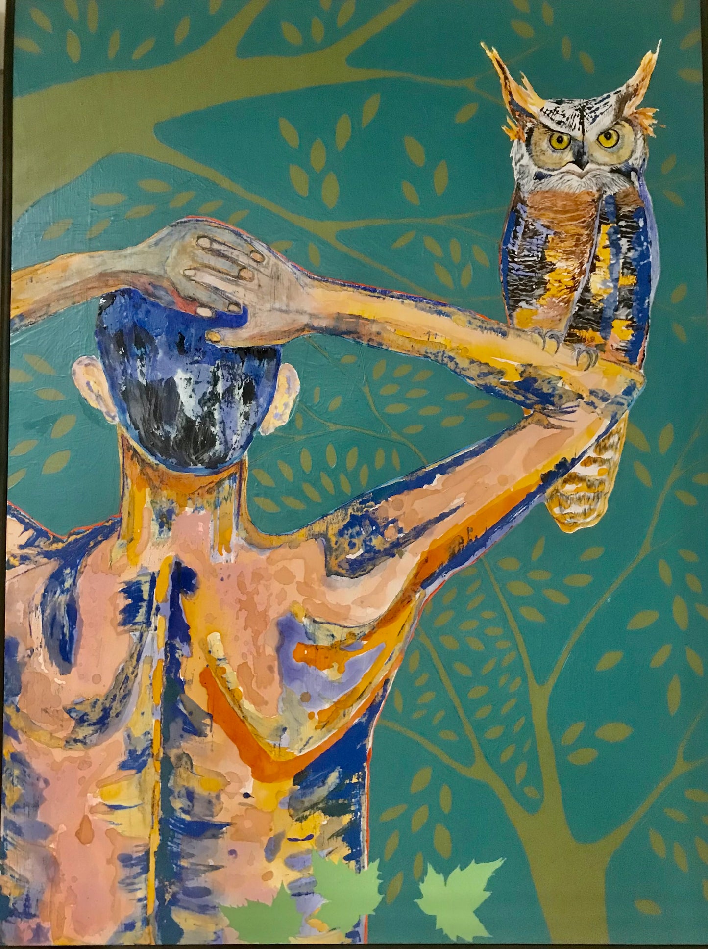 "STEPPING INTO THE AUTHENTIC SELF" Original Mixed Media Painting on Board/Framed