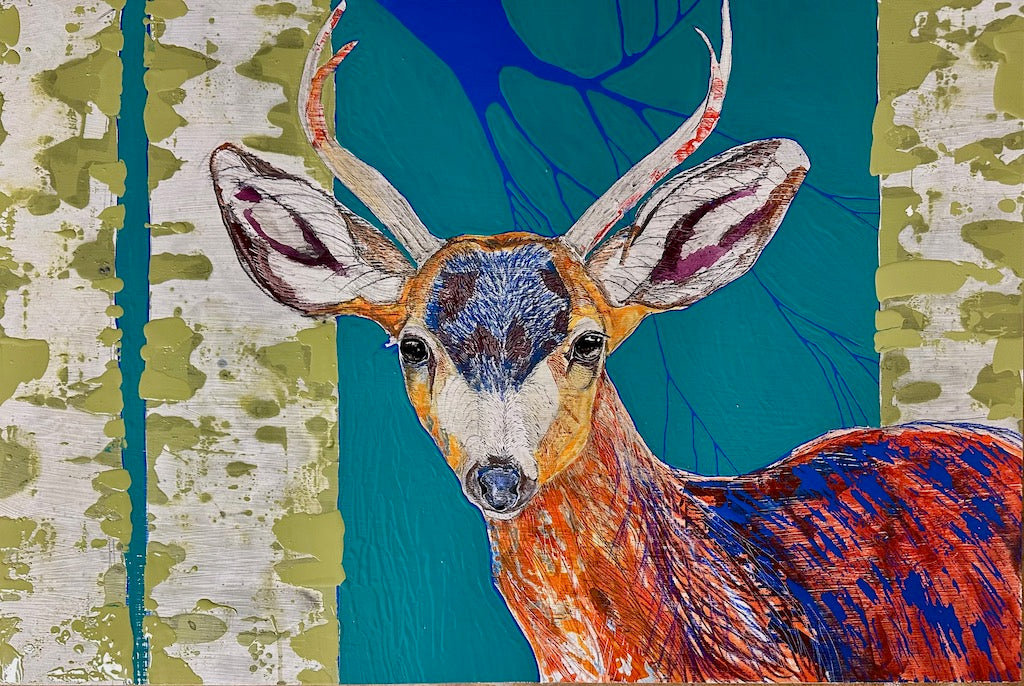 "THE POWER OF THE MEEK" Original Mixed Media Painting on Board/Framed