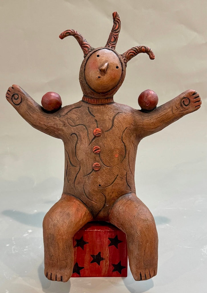 "BALANCE" CERAMIC MIXED MEDIA SCULPTURE