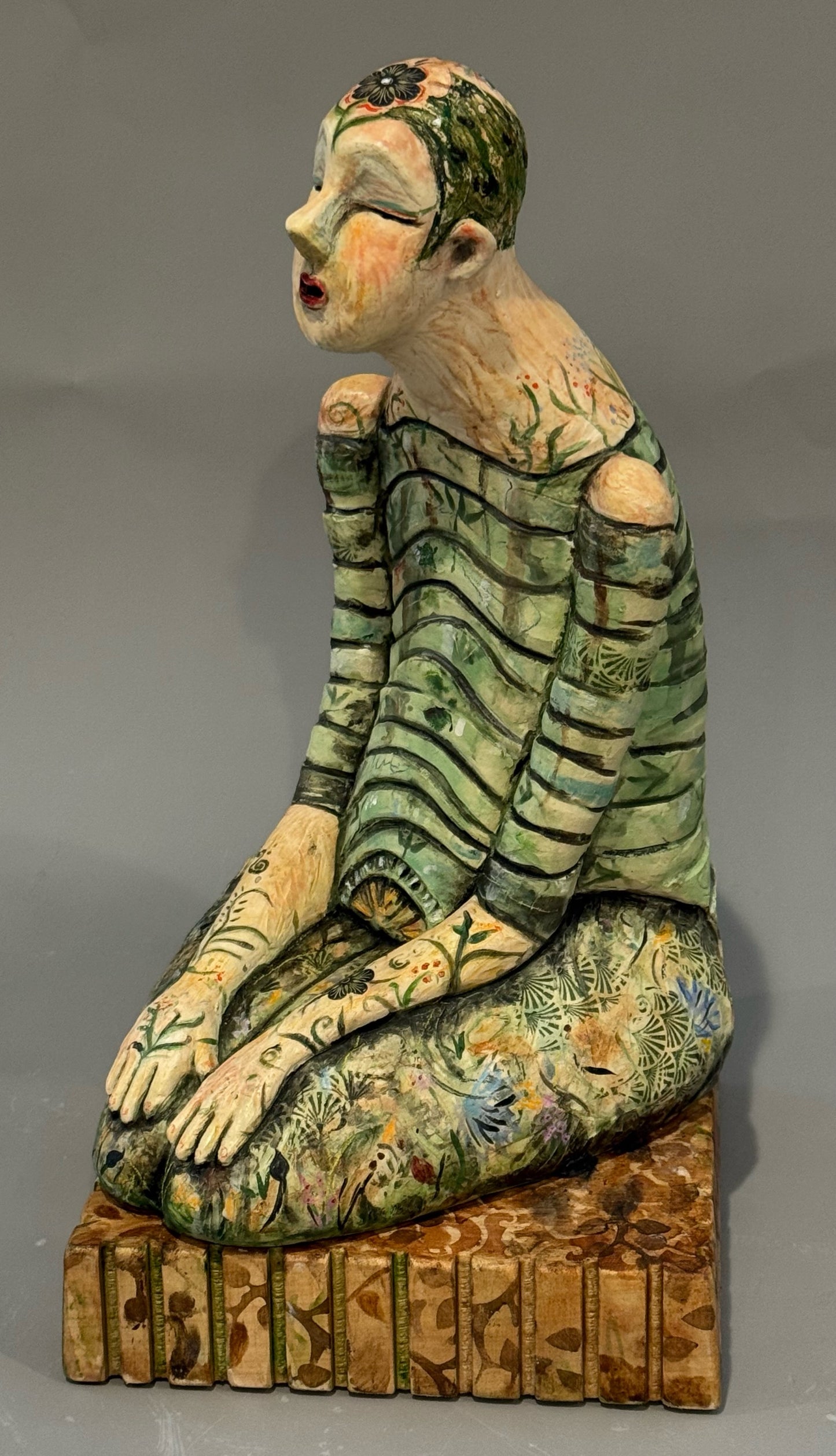 "ROOTED IN STILLNESS" CERAMIC MIXED MEDIA SCULPTURE