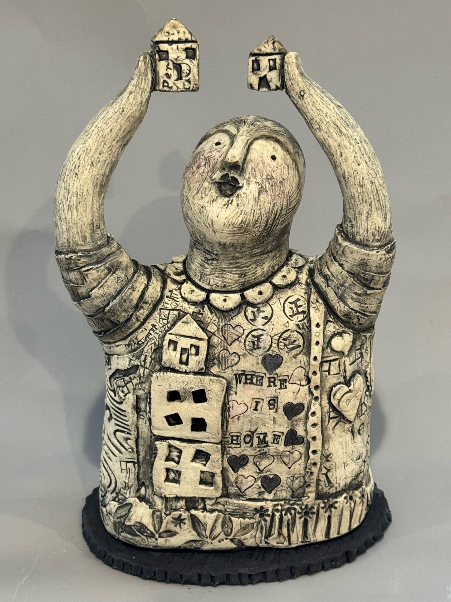 "WHERE IS HOME?" CERAMIC MIXED MEDIA SCULPTURE
