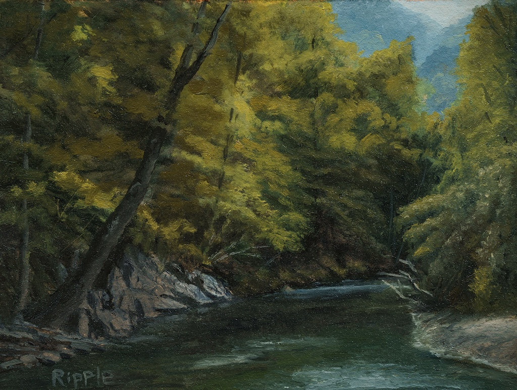 "SPRING GLOW DAVIDSON RIVER" Original Framed Oil on Arches oil paper mounted on board