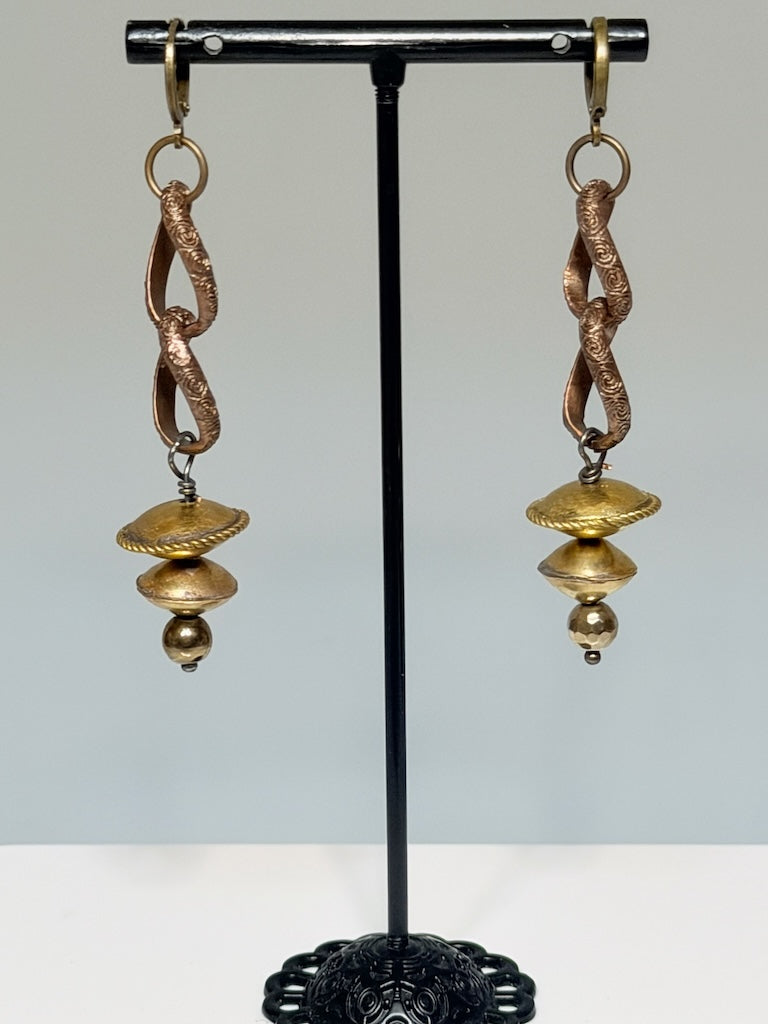MIXED METAL DROP EARRINGS LCE3004