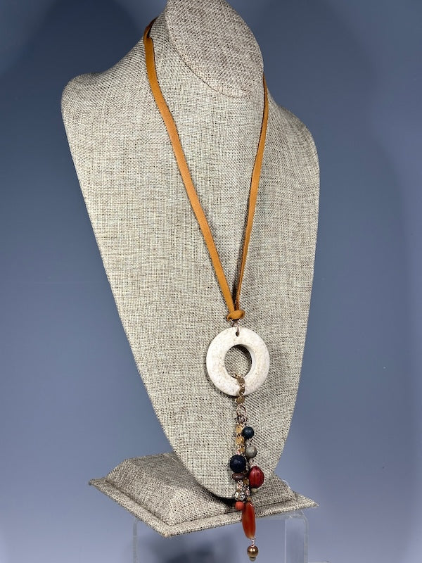 MIXED MEDIA LONG STATEMENT NECKLACE LCN1094