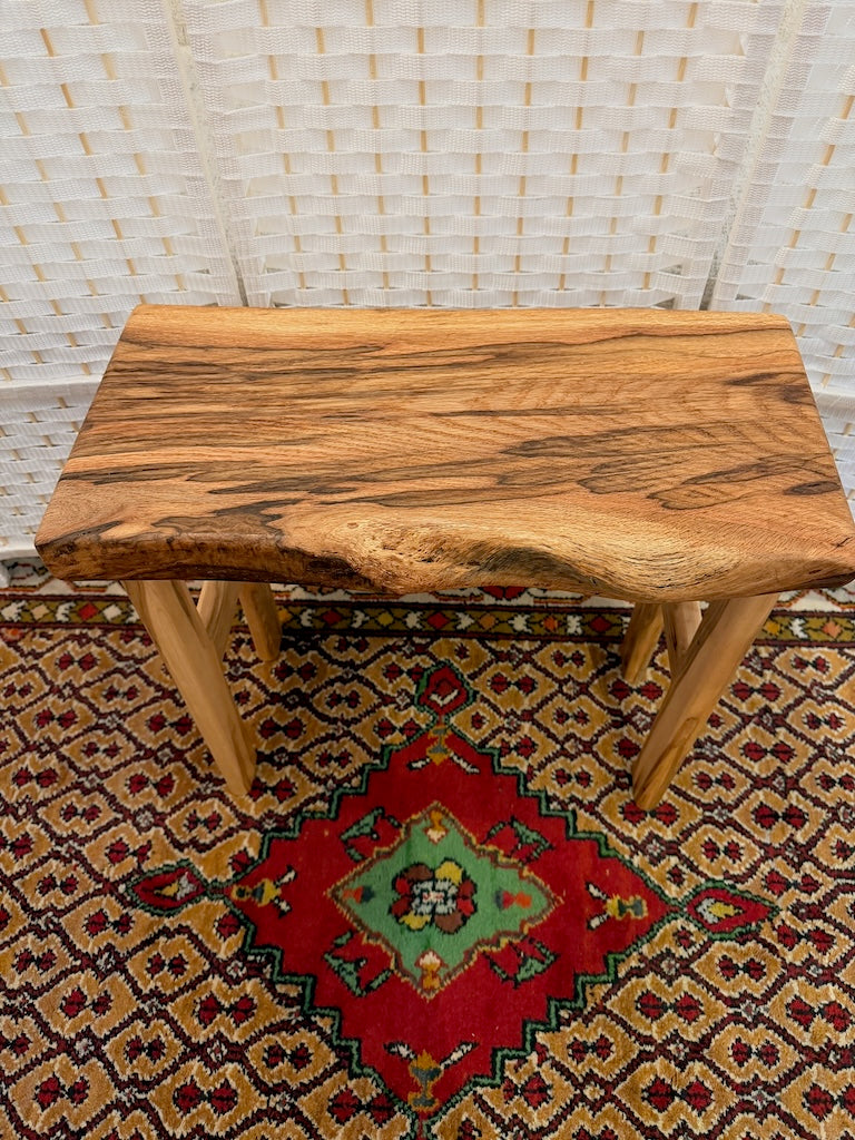 RED OAK BENCH WITH AMBROSIA MAPLE LEGS