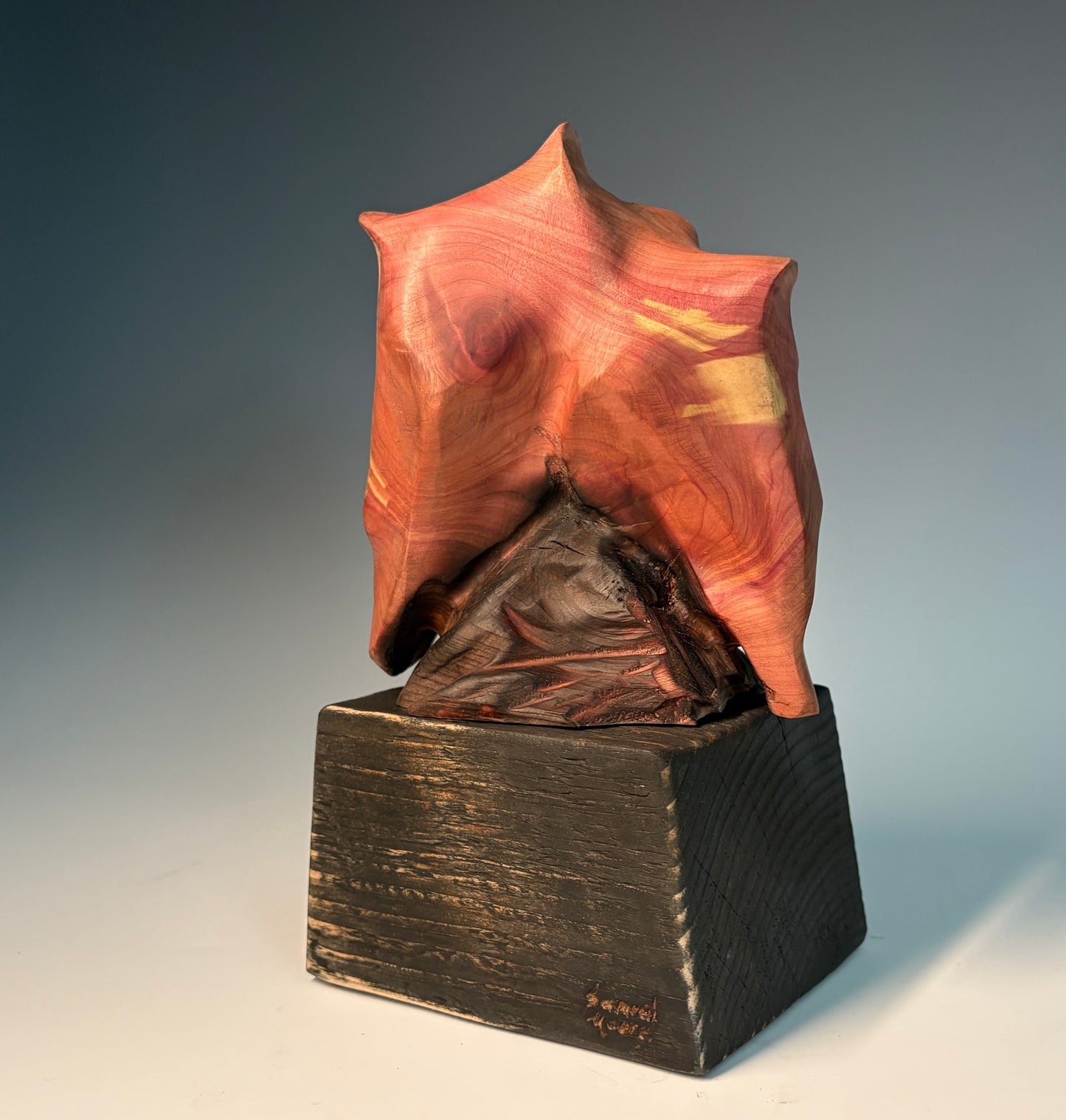 "LITTLE ANGELS" HAND CARVED EASTERN REDCEDAR SCULPTURE