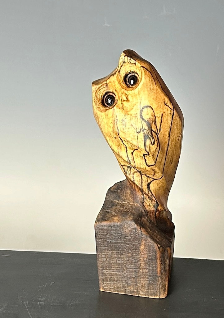 "LOVE DEEPLY" SPALTED MAPLE WOOD SCULPTURE