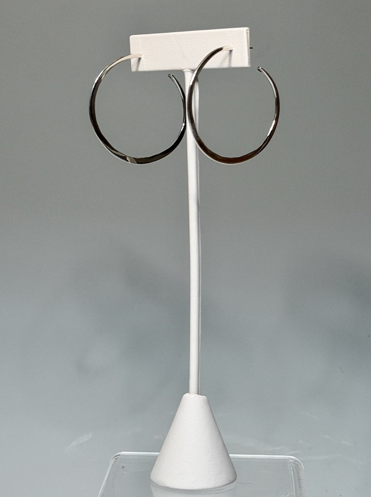 LARGE STERLING SILVER FORGED HOOPS MB211E