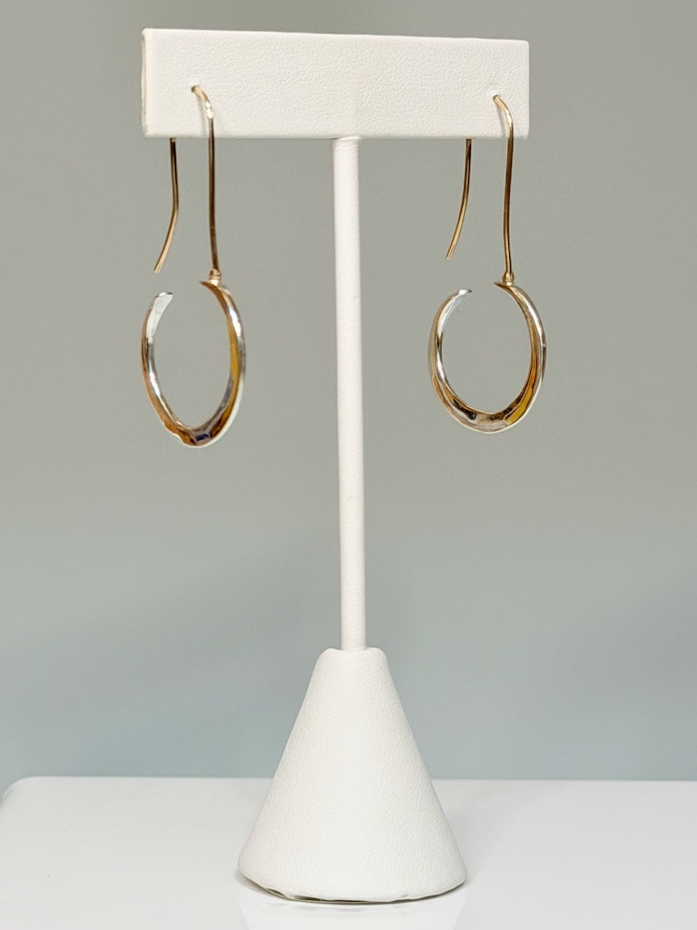 STERLING SILVER HOOP EARRINGS WITH 14K GOLD FRENCH WIRES MB218
