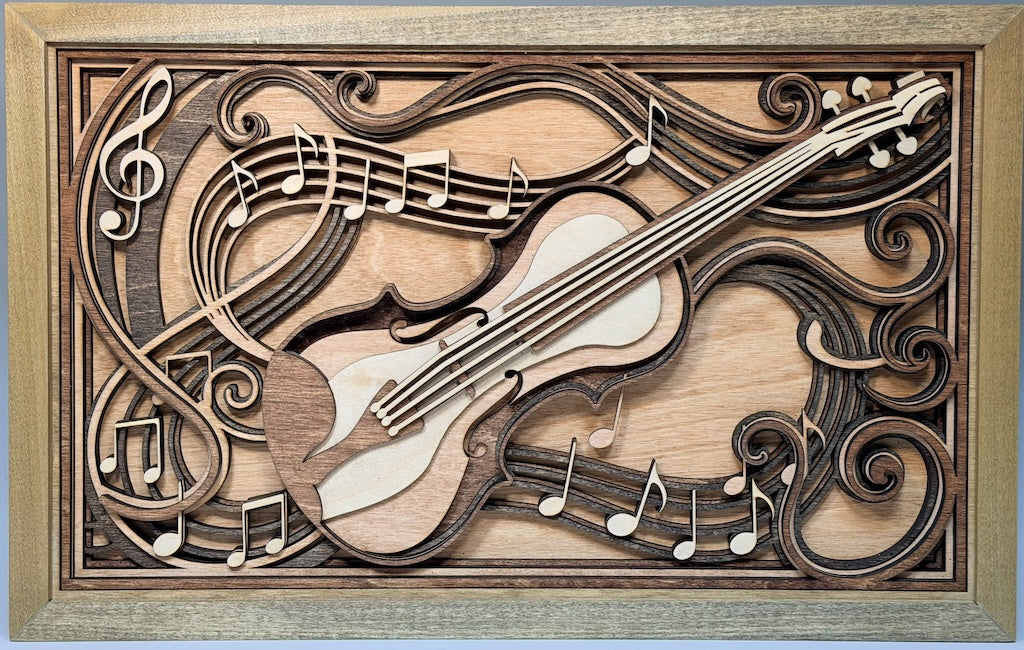 "TRANSYLVANIA SUITES: VIOLIN II" LASER CUT WOOD WALL HANGING MN126