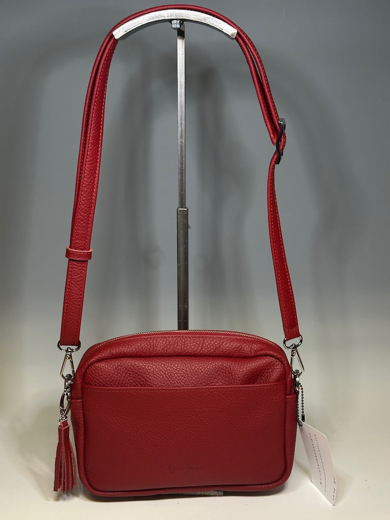 LEATHER CROSSBODY BAG, RED NH108
