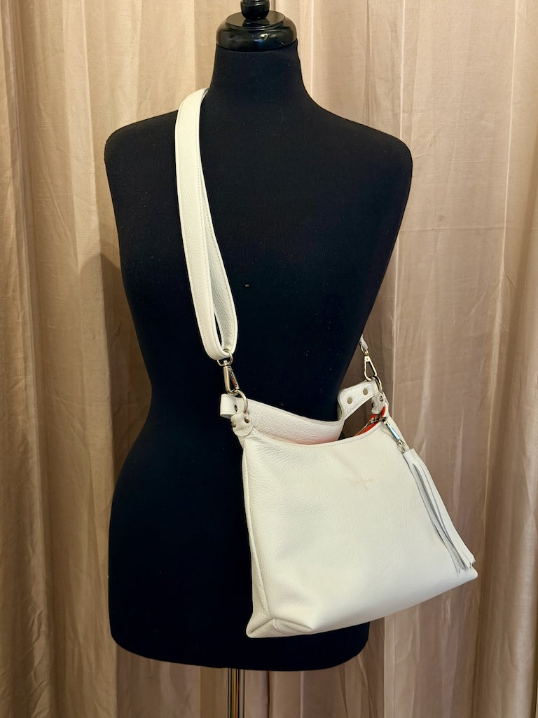 SMALL BLISS SHOULDER BAG, WHITE NH197