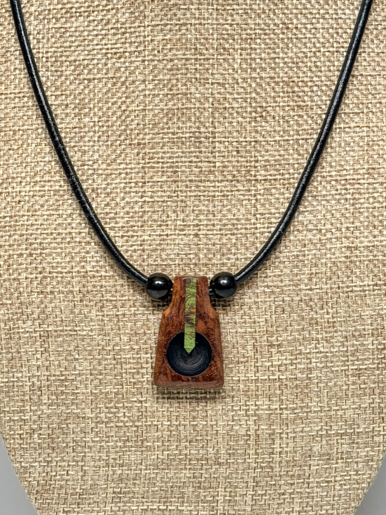 NEXUS MIXED MEDIA AND WOOD NECKLACE WITH STAINLESS STEEL CLOSURE - NL348