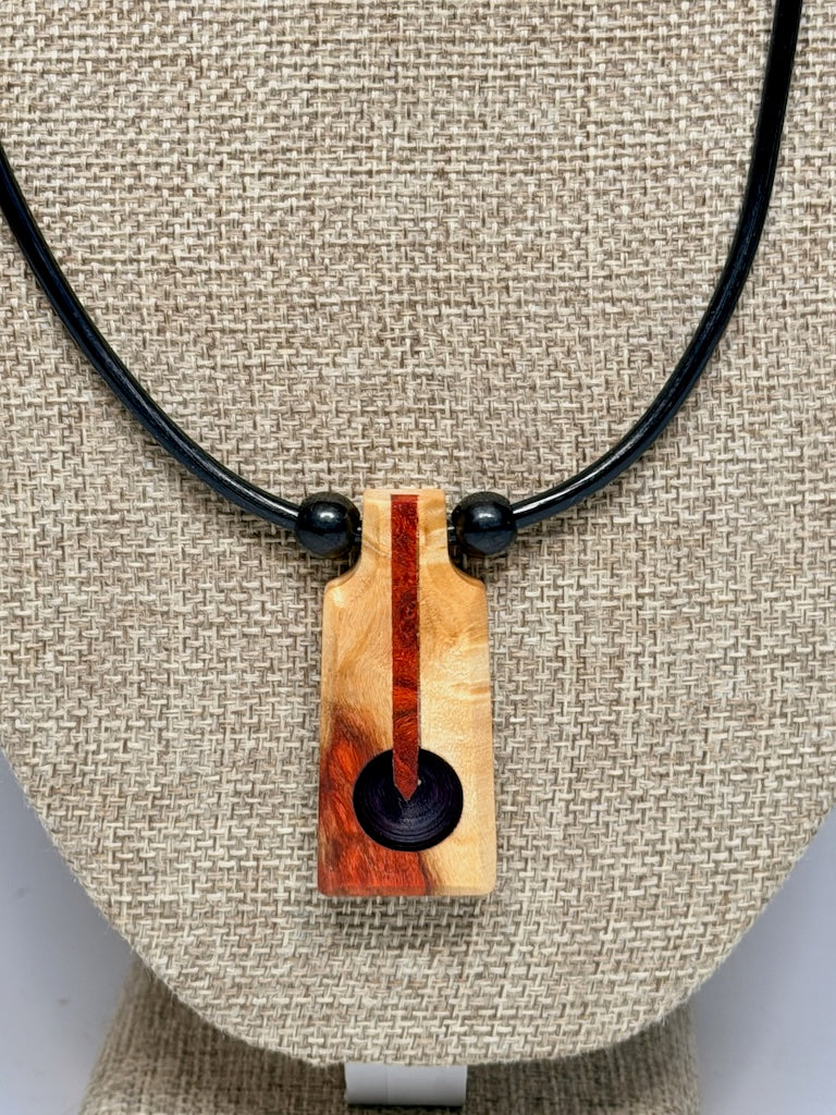 NEXUS MIXED MEDIA AND WOOD NECKLACE WITH STAINLESS STEEL CLOSURE - NL352