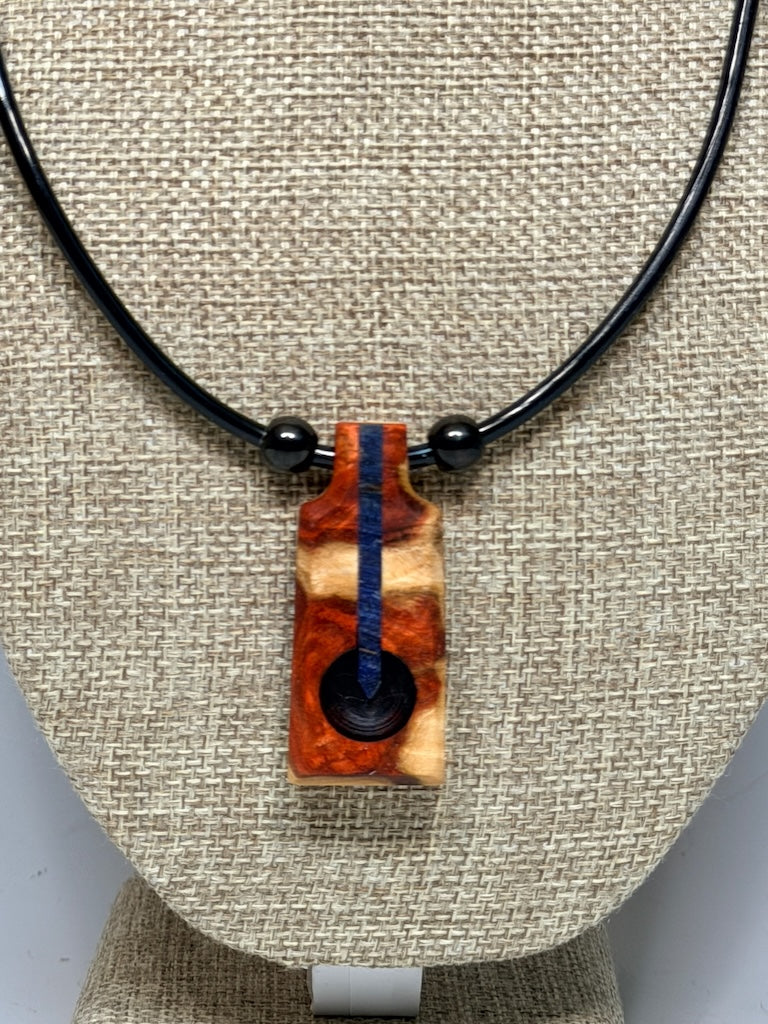 NEXUS MIXED MEDIA AND WOOD NECKLACE WITH STAINLESS STEEL CLOSURE - NL354