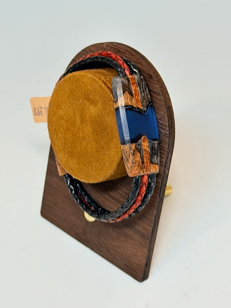 X-LARGE RIVER II MIXED MEDIA WOOD BRACELET WITH MAGNETIC CLASP NL398