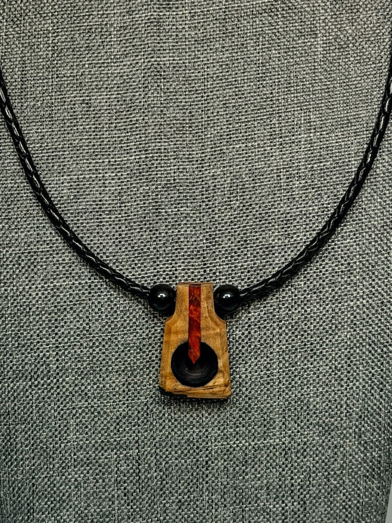 NEXUS MIXED MEDIA AND WOOD NECKLACE WITH STAINLESS STEEL CLOSURE - NL403