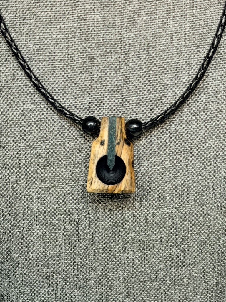 NEXUS MIXED MEDIA AND WOOD NECKLACE WITH STAINLESS STEEL CLOSURE - NL406