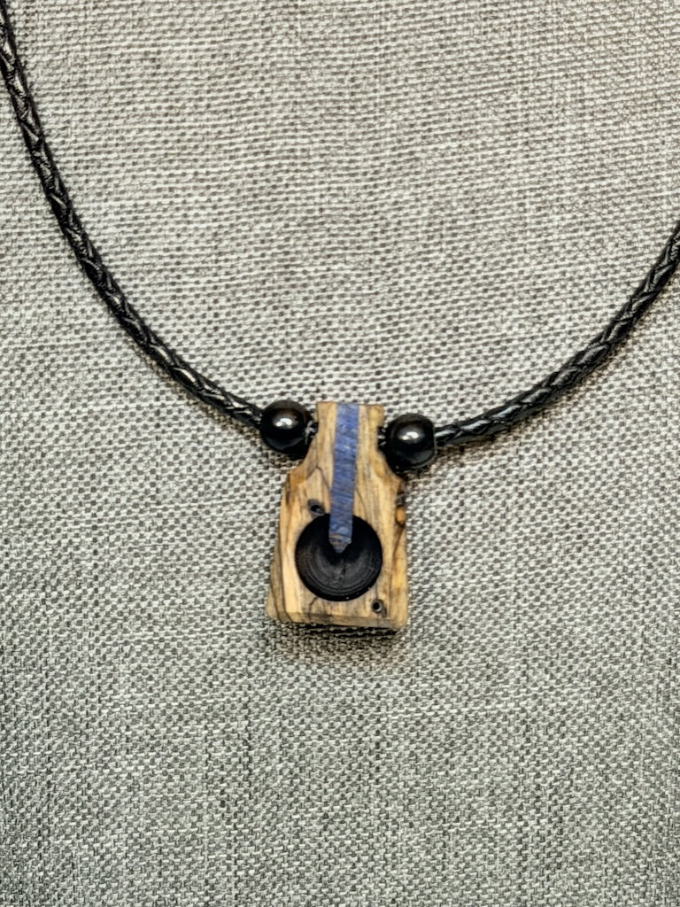 NEXUS MIXED MEDIA AND WOOD NECKLACE WITH STAINLESS STEEL CLOSURE - NL407