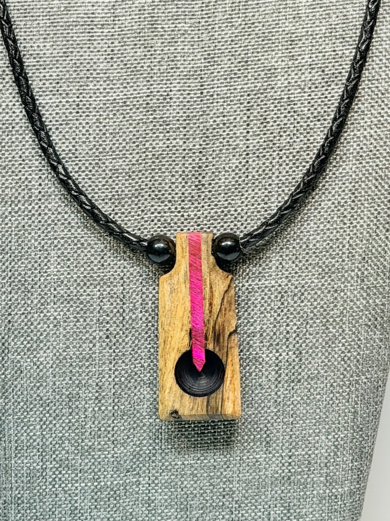 NEXUS MIXED MEDIA AND WOOD NECKLACE WITH STAINLESS STEEL CLOSURE - NL416