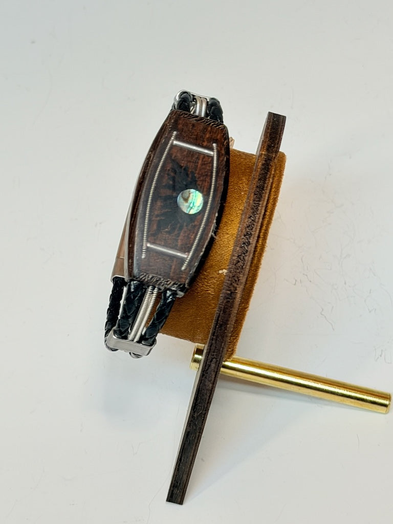 X SMALL BURNING UP THE FRETS MIXED MEDIA WOOD BRACELET NL423