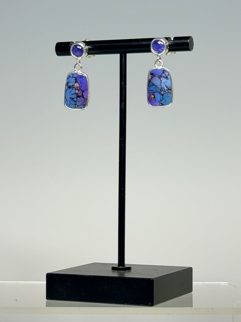 TANZANITE AND MOHAVE TURQUOISE EARRINGS NM735E