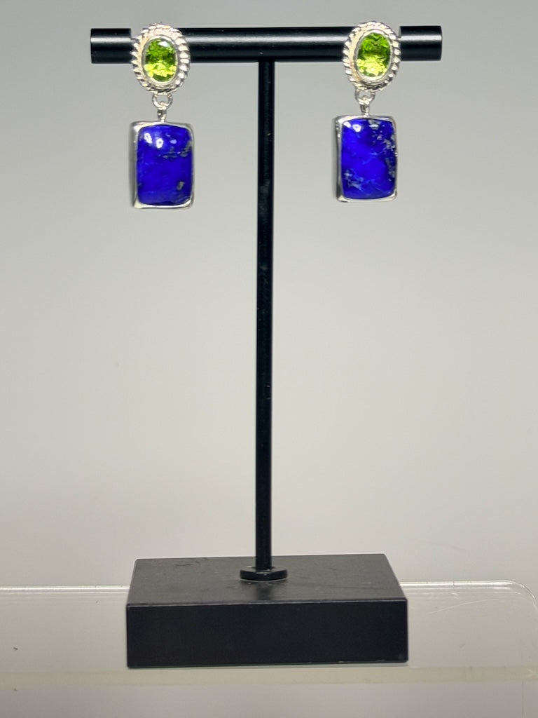LAPIS AND PERIDOT EARRINGS NM736E