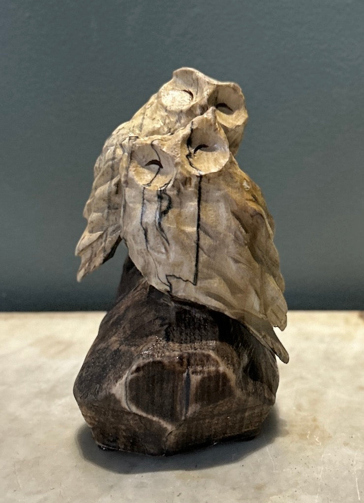 "CARPE DIEM" HAND CARVED WOOD SCULPTURE