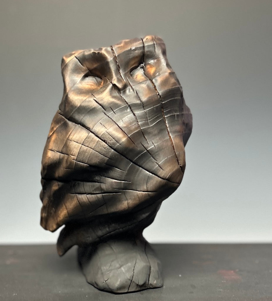 "CRACKS OF RESILENCE II" HAND CARVED WOOD SCULPTURE