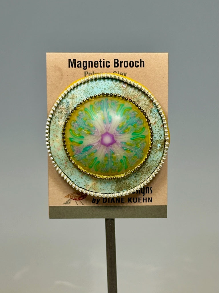 LARGE MULTI MEDIUM MAGNETIC BROOCH WITH BALL CHAIN AND ZIPPER ELEMENTS PCB822