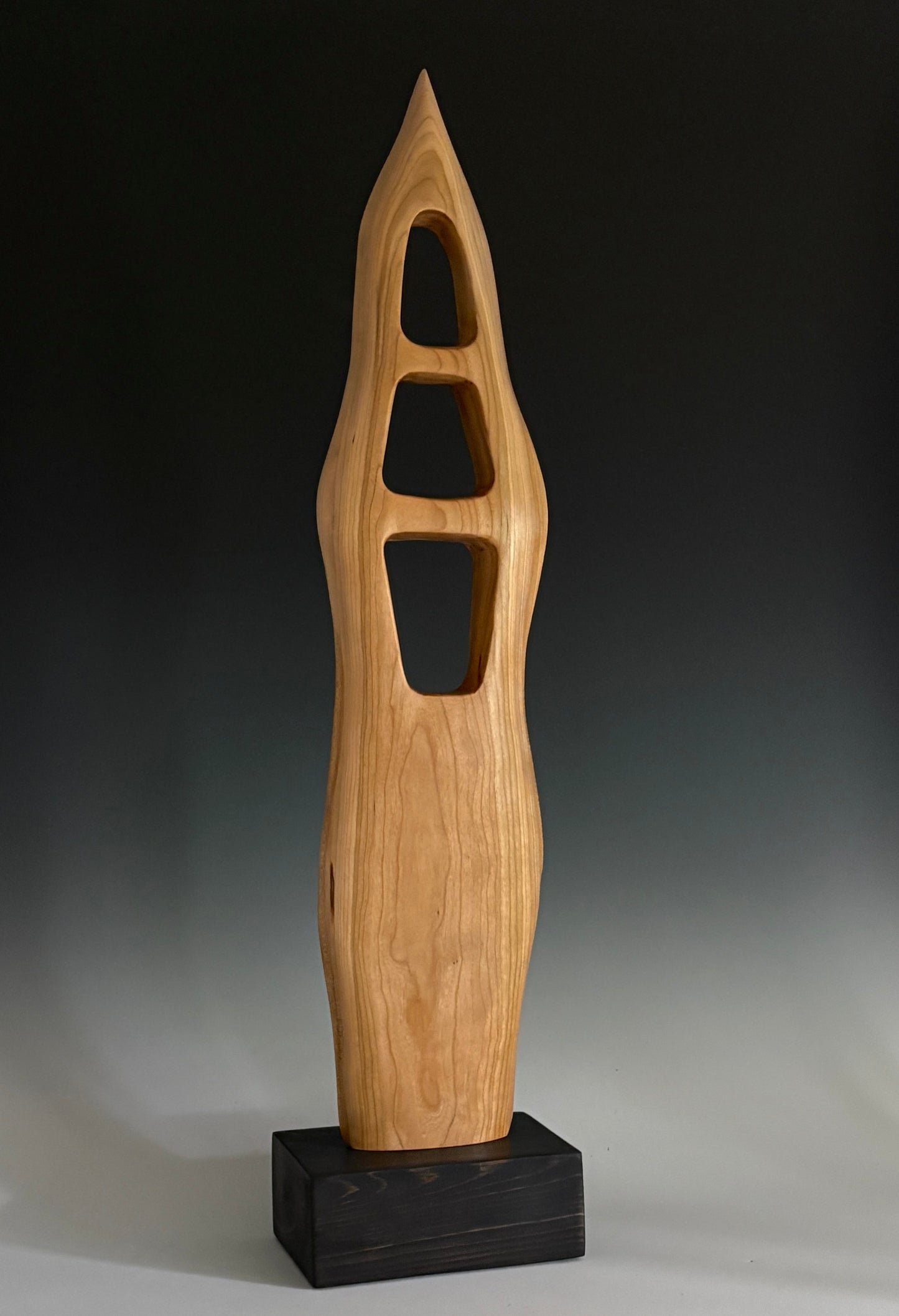 "PASSAGES" HAND CARVED BLACK CHERRY SCULPTURE