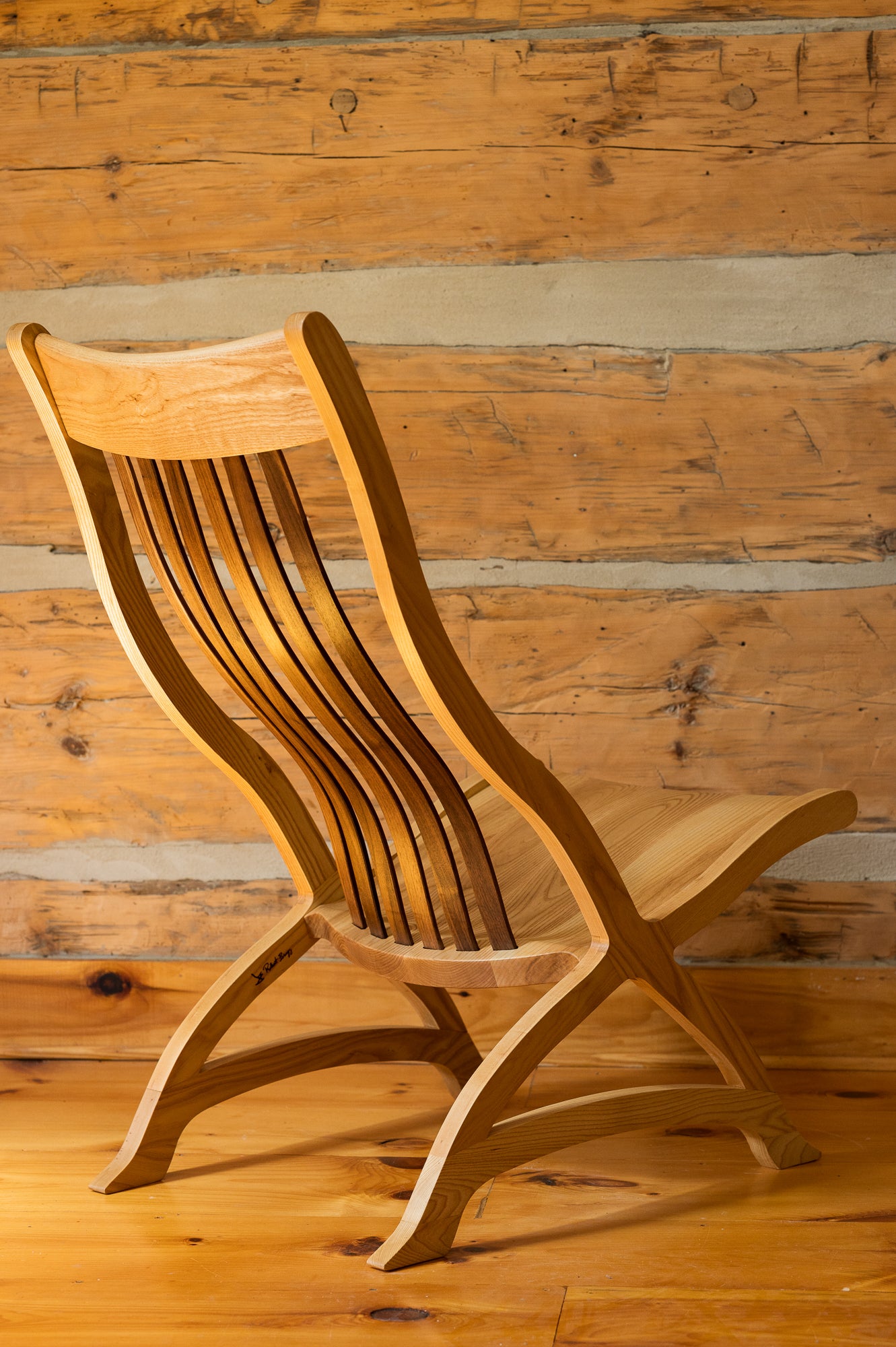 BARCELONA CHAIR WITH ASH AND WALNUT