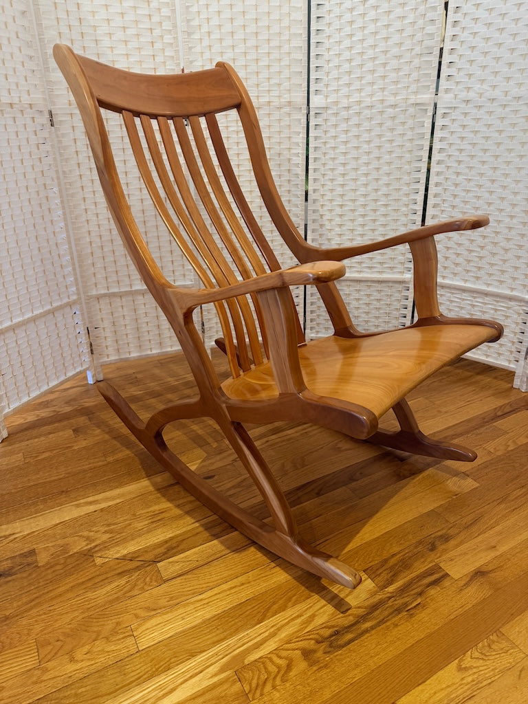 HANDCRAFTED CHERRY ROCKING CHAIR