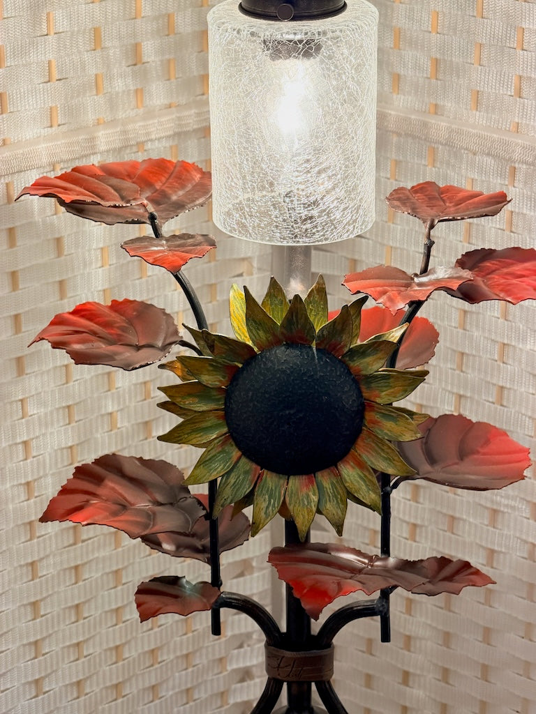 SUNFLOWER HAND FORGED METAL LAMP