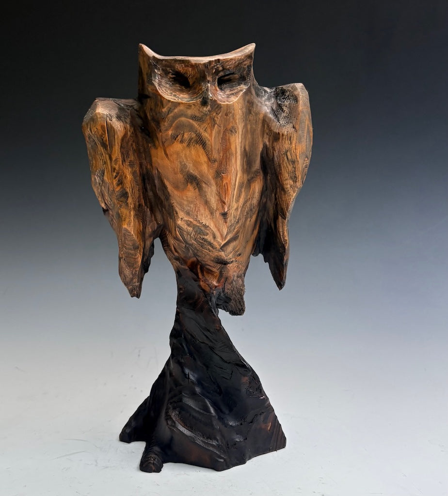 "FIRST CRUSH XVIII" HAND CARVED HEMLOCK SCULPTURE