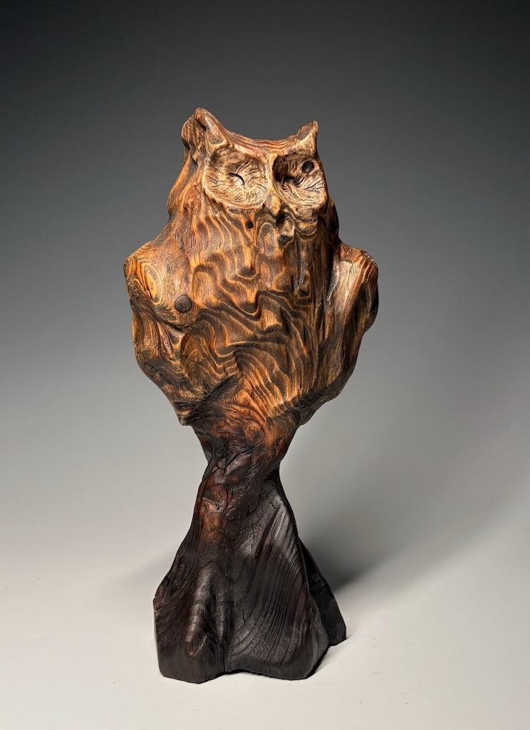 "FIRST CRUSH-XI" HAND CARVED HEMLOCK SCULPTURE