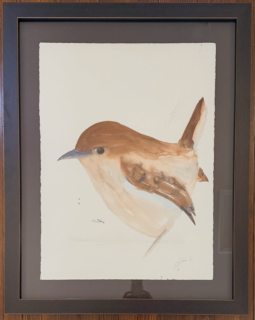 "WREN 7.2" ORIGINAL WATERCOLOR/FRAMED
