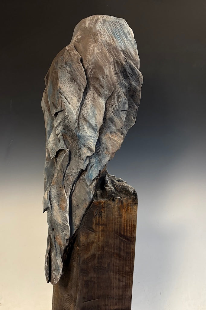 "SACRED WISDOM" HAND CARVED WHITE PINE SCULPTURE