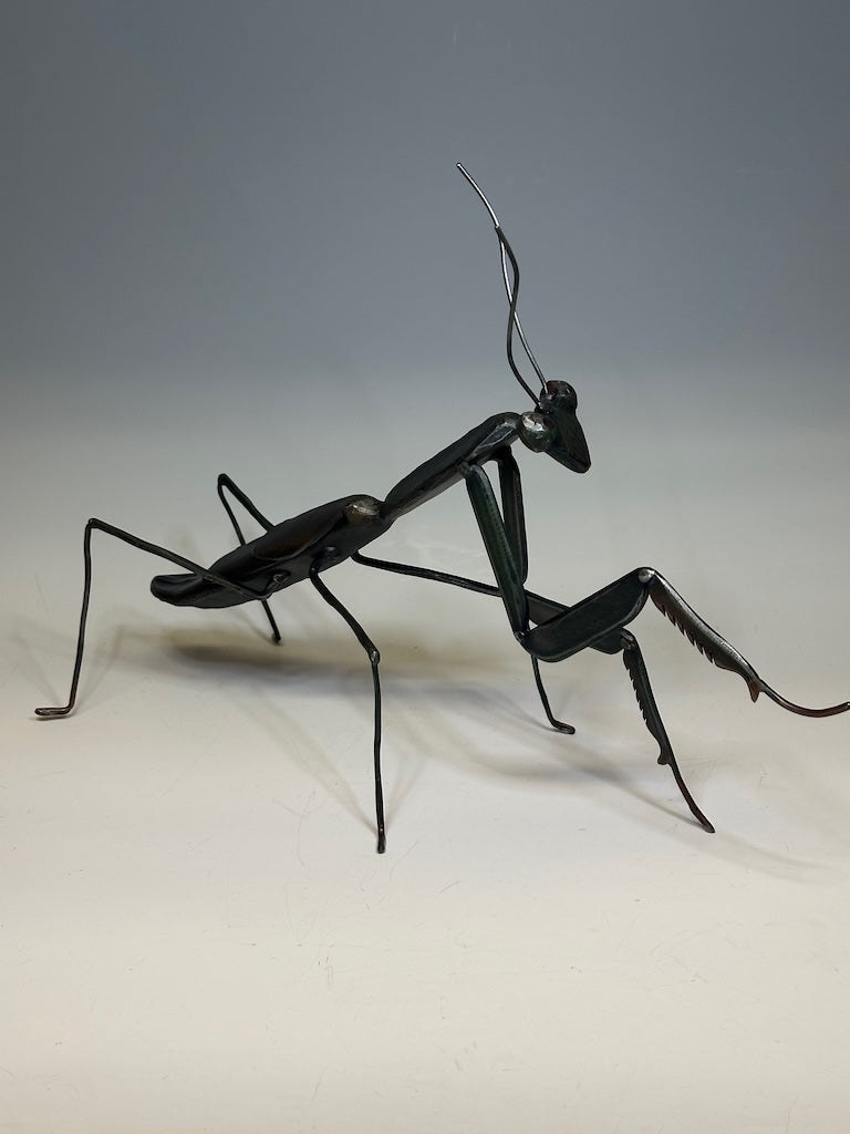 "PRAYING MANTIS #1" HAND FORGED METAL SCULPTURE