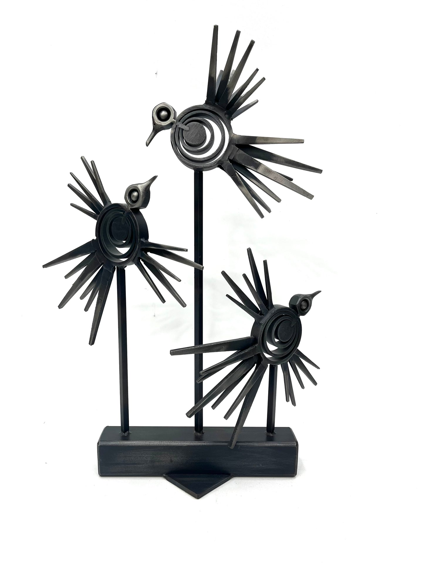 "LITTLE BIRDS - STEEL FINISH" HAND FORGED METAL SCULPTURE