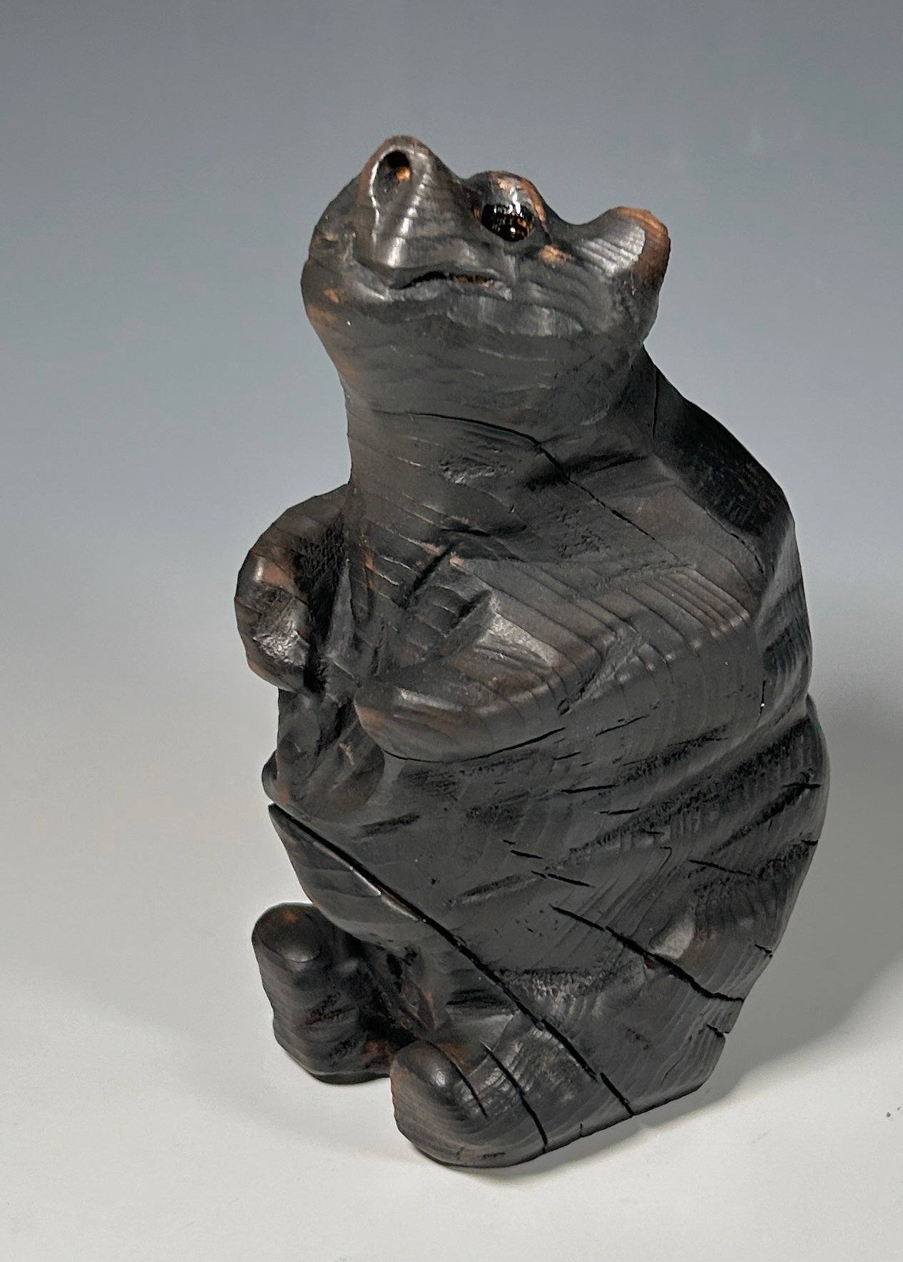 "THE ADMIRER" WHITE CEDAR CARVED WOOD SCULPTURE