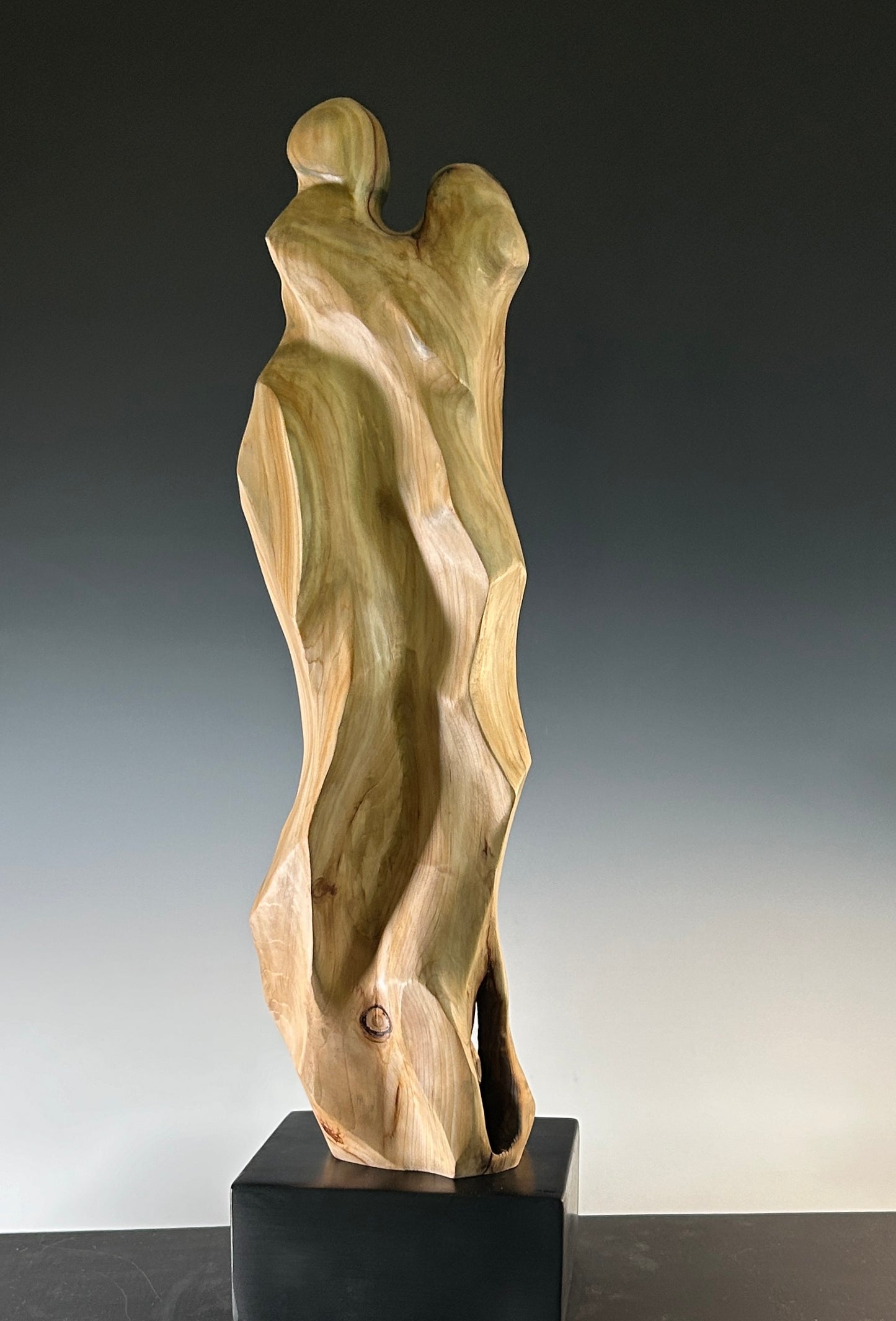 "THE THROES OF PASSION" WHTIE CEDAR WOOD SCULPTURE