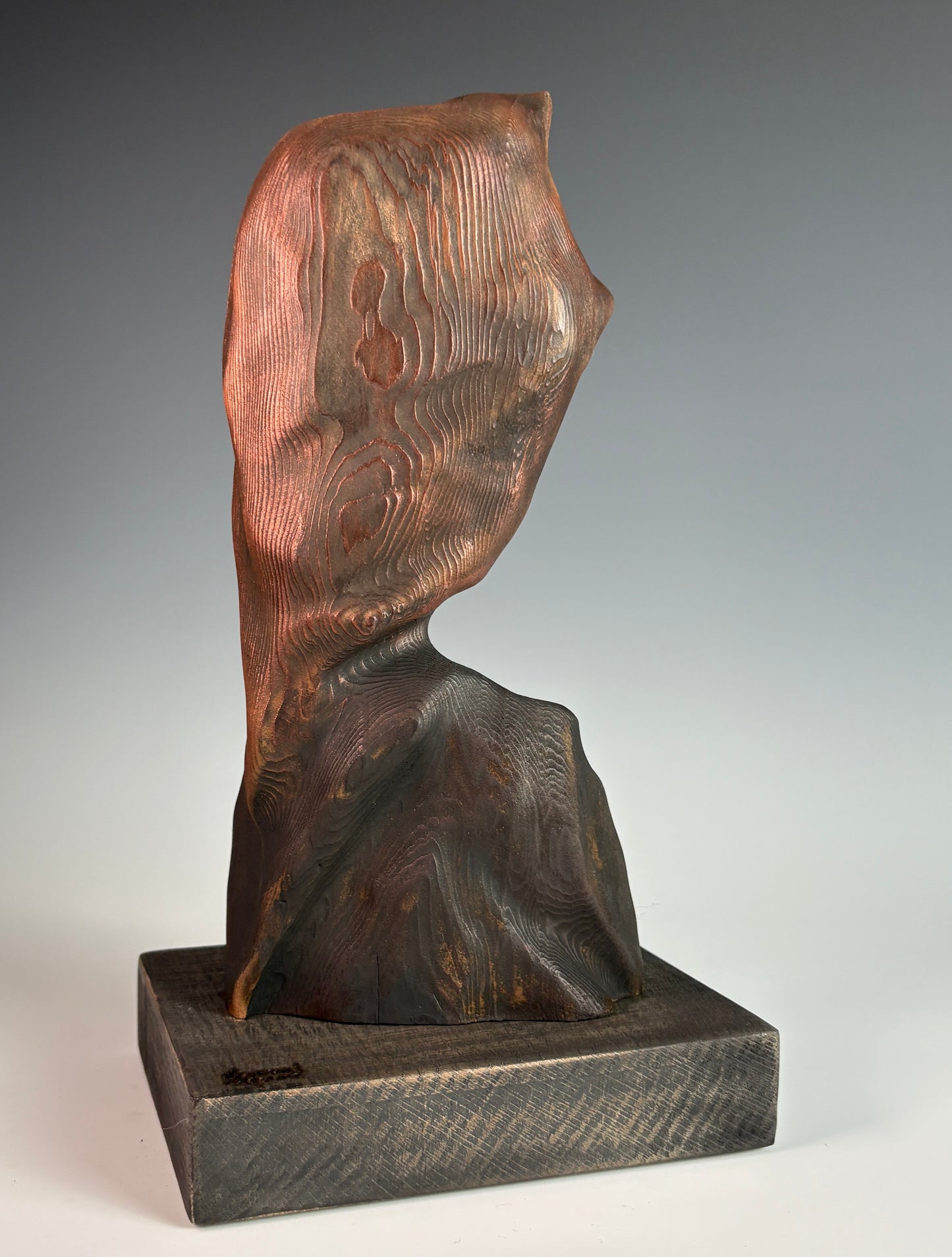 "THE SECRET" HAND CARVED WESTERN REDCEDAR SCULPTURE