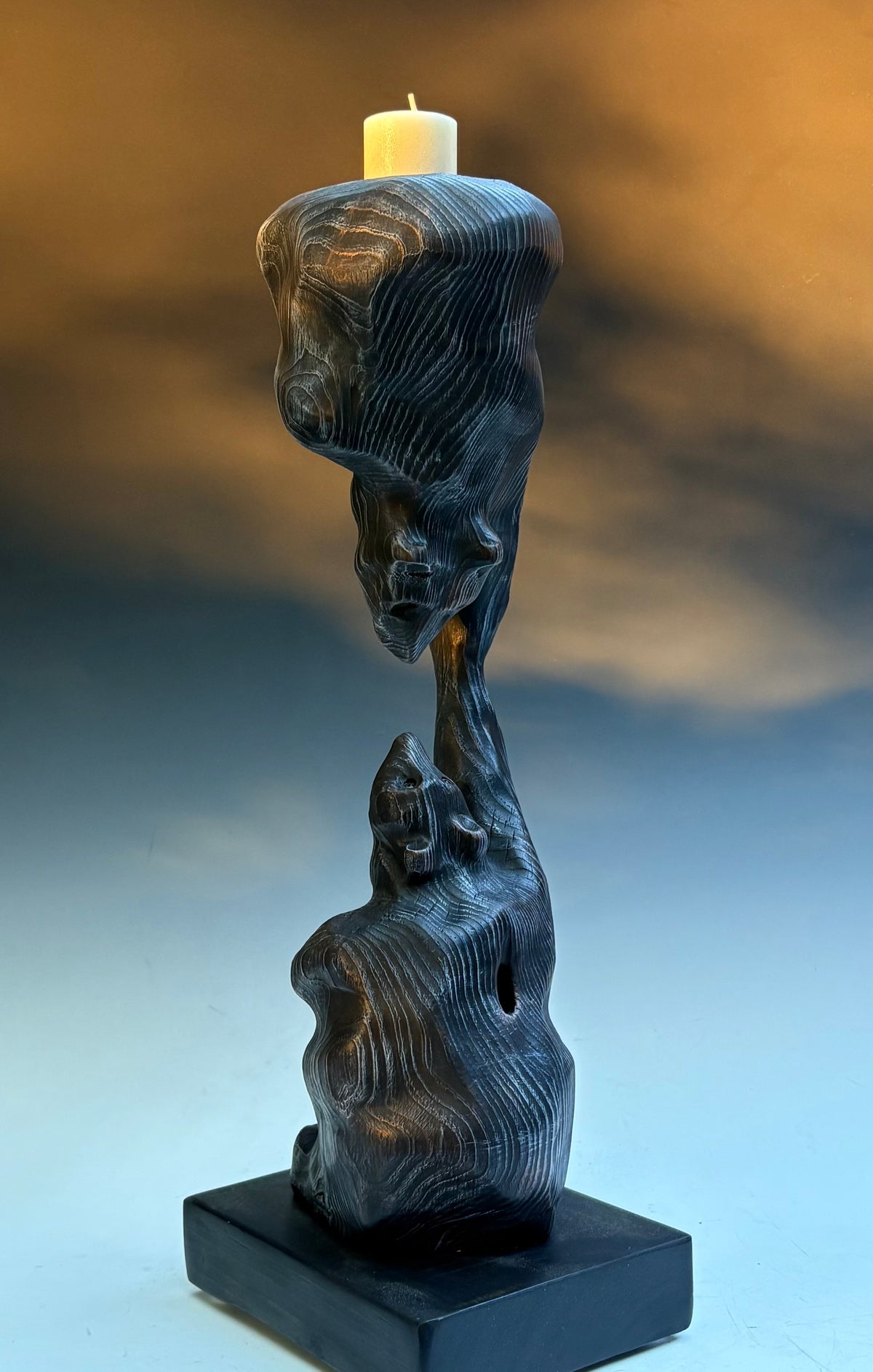 "URSA LEVITAS" HAND CARVED WHITE PINE SCULPTURE