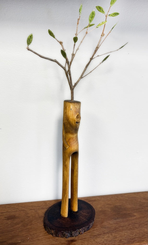 "SECOND CHANCE 2I" HAND CARVED WOOD SCULPTURE VG21