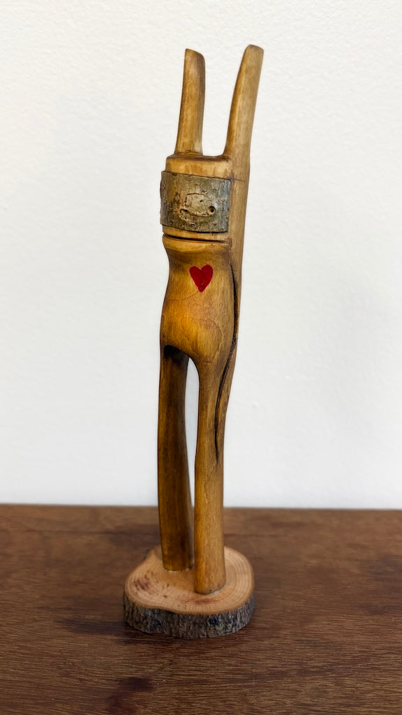 "SECOND CHANCE XI" HAND CARVED WOOD SCULPTURE VG11